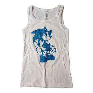 Wonder Nation - Size S 6x - Kids Tank Top - Blue Glittery Sonic - Preowned Exec